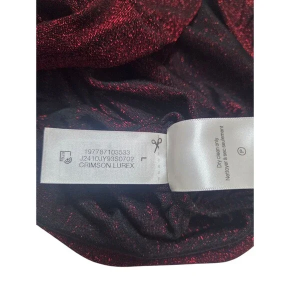 Veronica Beard Crimson Lurex Turtleneck Top - Picture 9 of 13